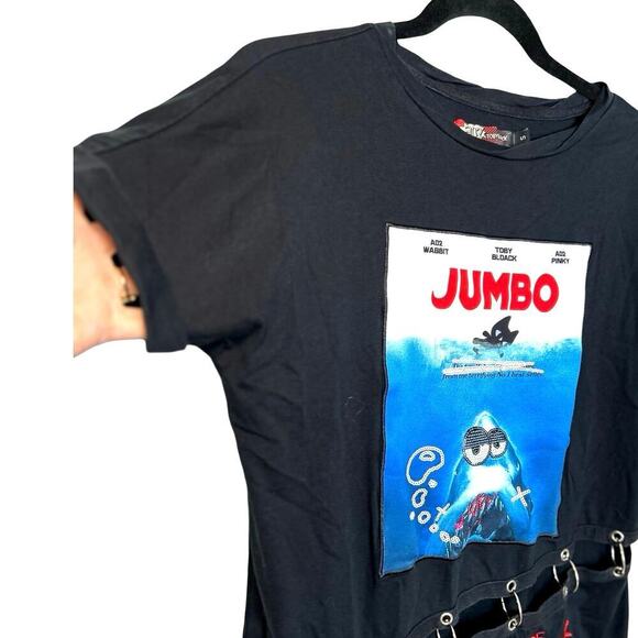 A02 Toby Black Jumbo King of Monsters Embellished Graphic T-Shirt Size Small - Picture 5 of 7